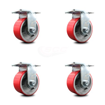Service Caster Go Mini's Moving and Portable Storage Container Caster Replace Set - SCC GOM-SCC-60R630-PUR-RS-4